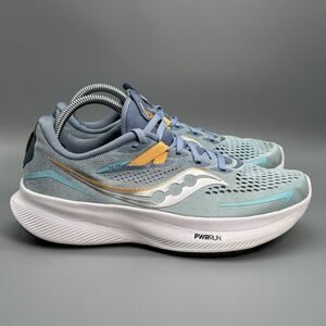 Saucony Ride 15 Womens 9 Light Blue White Running Shoes Athletic Currex Sneaker